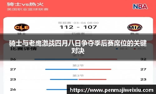 骑士与老鹰激战四月八日争夺季后赛席位的关键对决